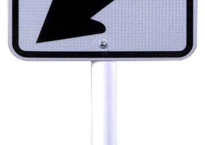 closeup-flexible-post-with-left-turn-sign